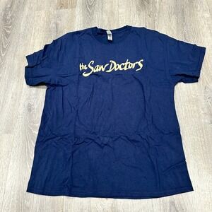 The Saw Doctors USA Shows 2024 Men's XL Navy Blue Gildan Heavy Cotton Shirt